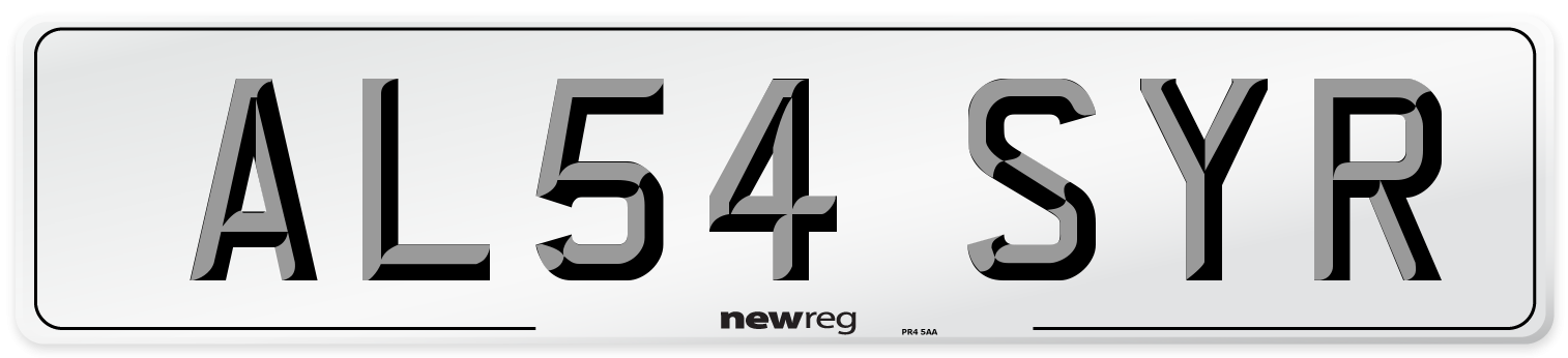 AL54 SYR Number Plate from New Reg